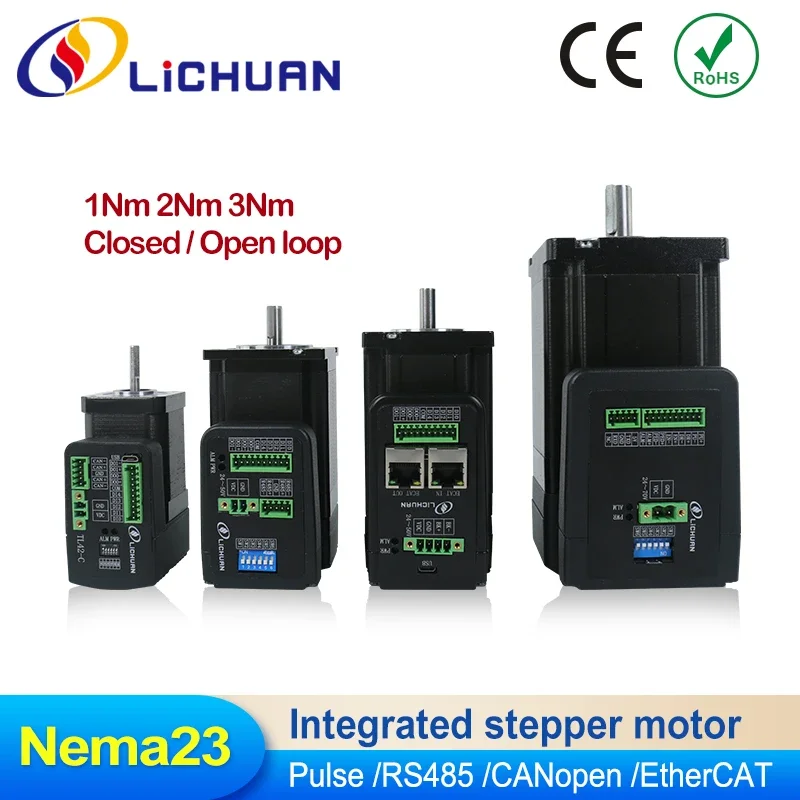 

Lichuan 2Phase Nema23 Integrated Stepper Motor Controller 36V 4A 1000PPR 1/2/3N.m Closed Loop Integrated Stepper Motors Driver