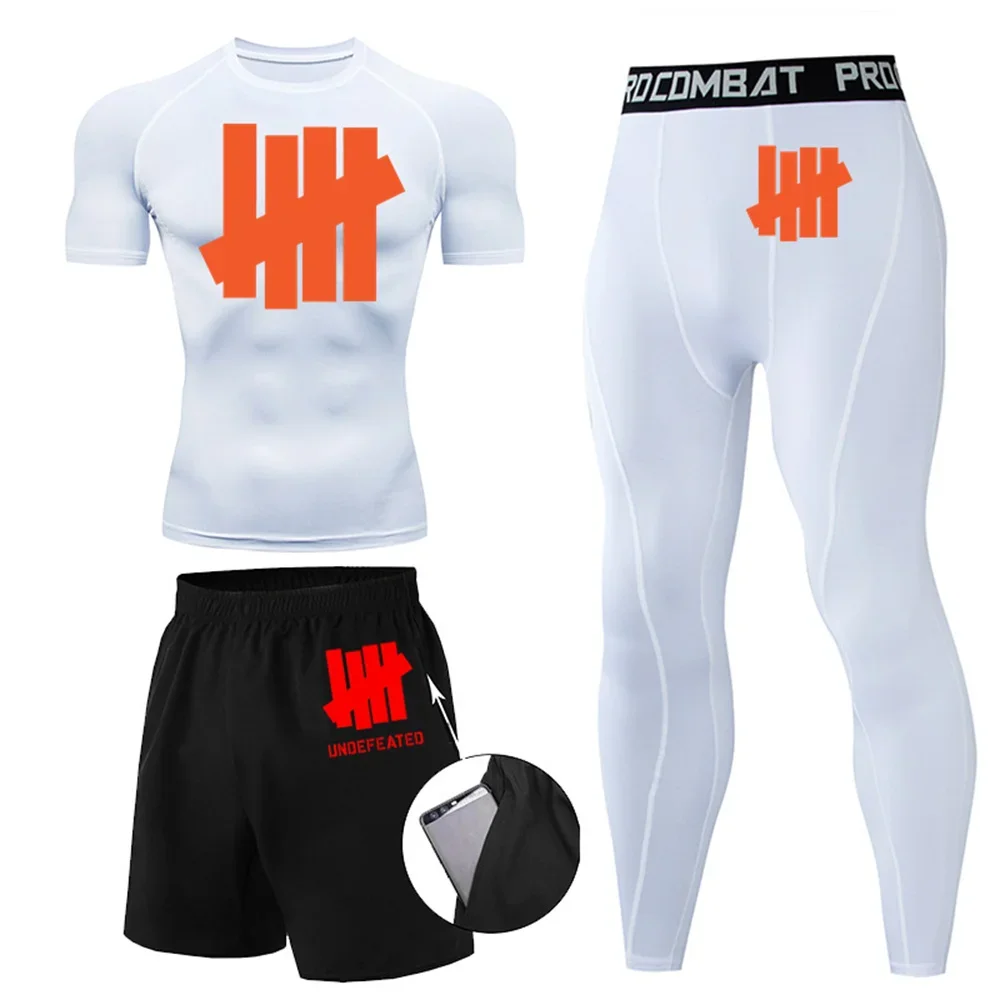 New Sports Suit Men\'s Compression Running Sets Tight Training Breathable Basketball Rashguard Tracksuit Man 3 Piece Set Clothes