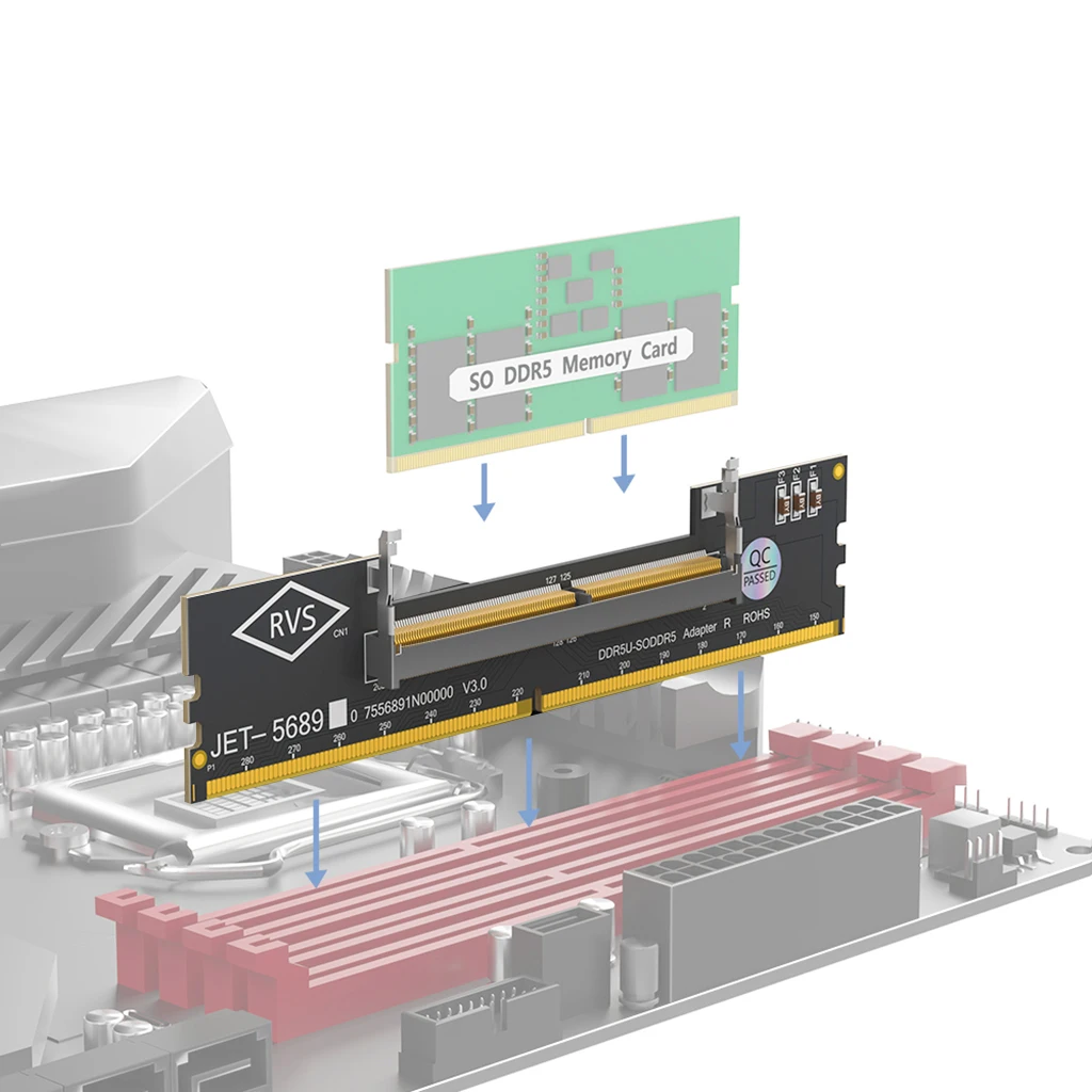 SO-DIMM DDR4 zu DDR4 Adapter für Desktop-PC, Laptop-Speicher-Konverterkarte, 5600MHz JEDEC-konform mit Überstromschutz – Detail 17