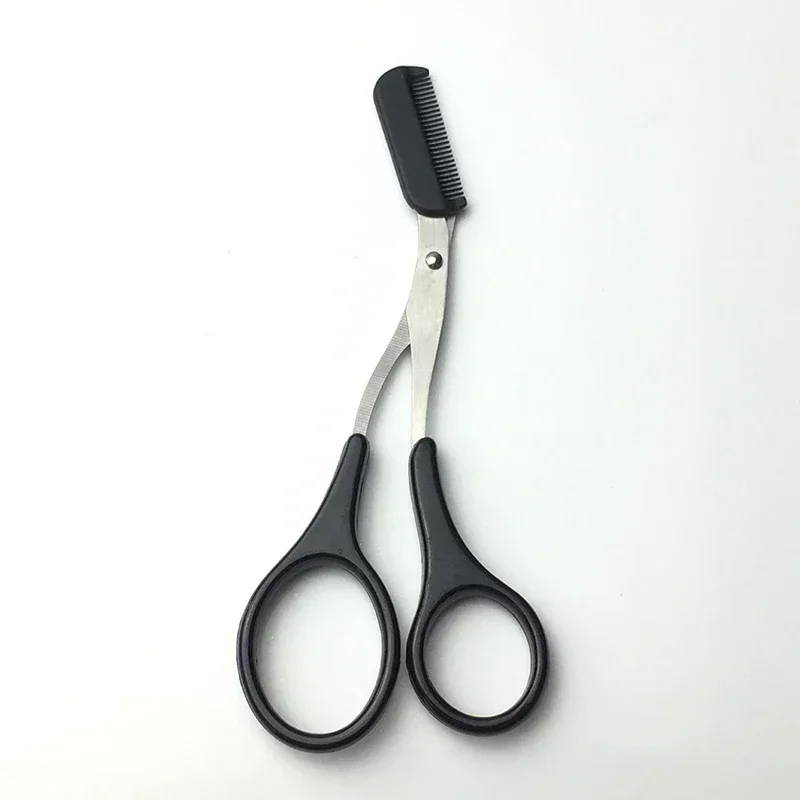 Eyebrow Trimmer Scissor with Comb Female Male Eyebrow Eyelash Scissors Safety Stainless Steel Face Razor Makeup Beauty Scissors images - 6