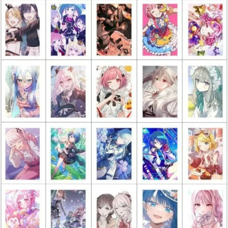 

100PCS Project Sekai Anime Laser Card Mochizuki Honami Cosplay Cartoon Postcard Photo LOMO Card Ornament Collection Gift