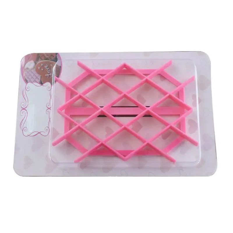 Sugar Paste Gum Icing Baking Fondant Cake Mold Embosser Cutter Icing Embosser Mould Rhombus Cookie Decorative Cutting