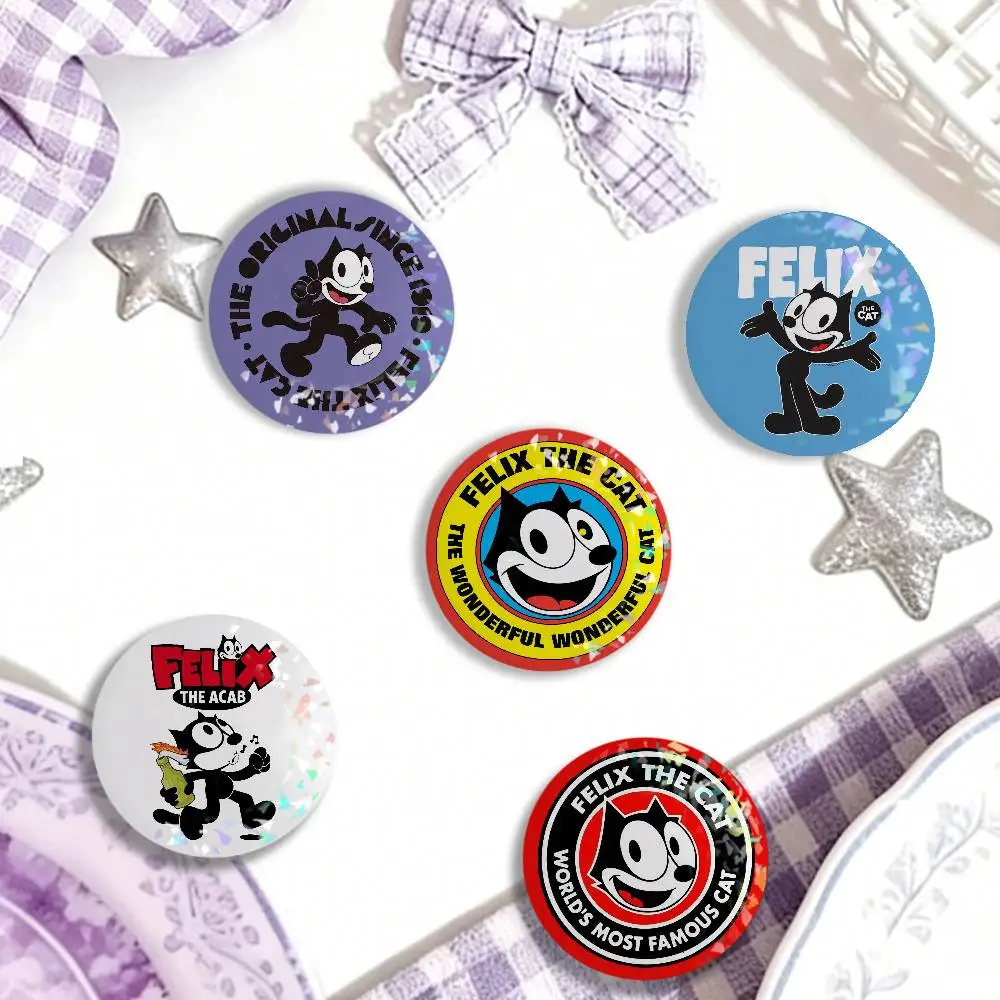 Cartoon Cute F-Felix The C-Cat Laser Badge Creative Brooches Backpack Accessories Make Great Gifts For Friends Children