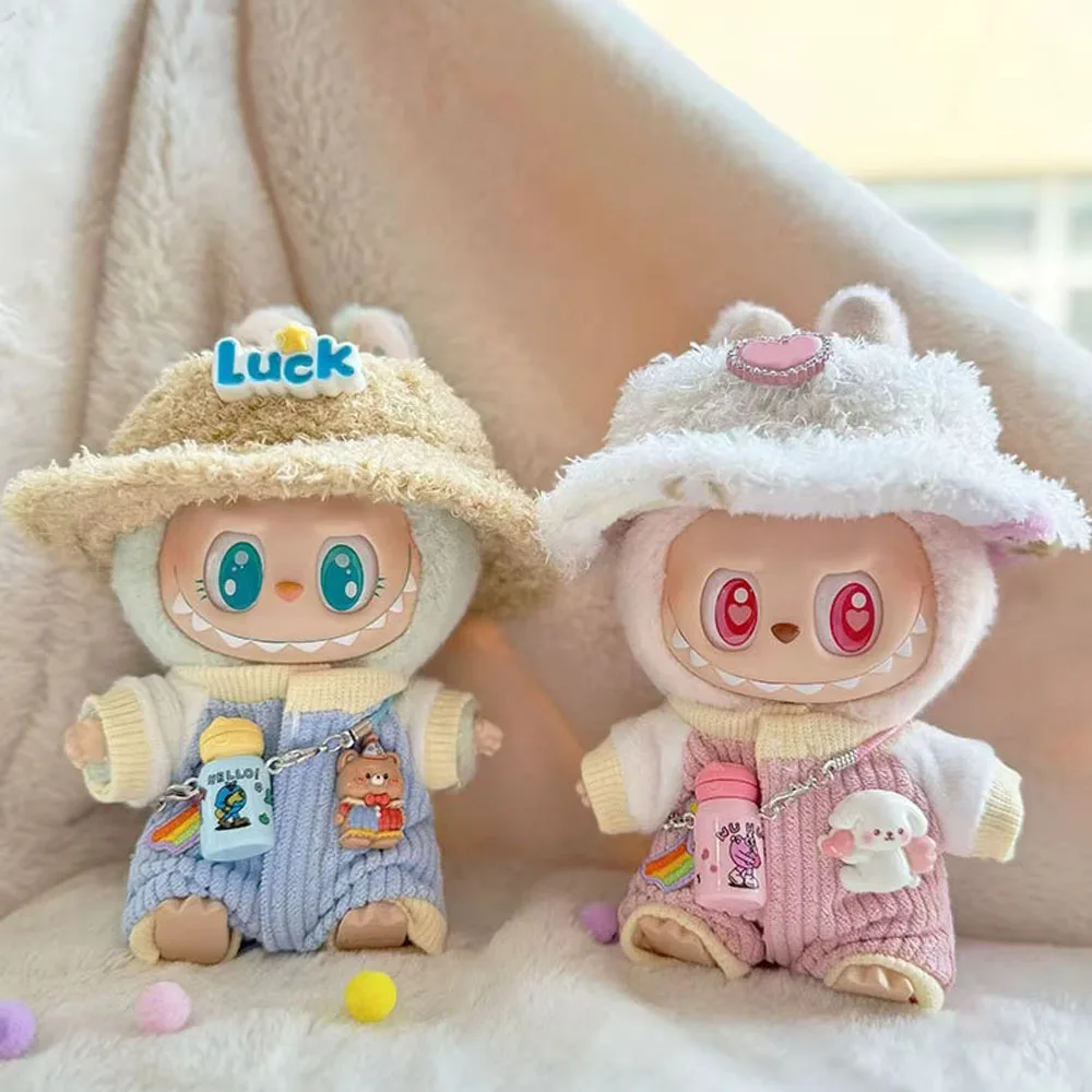 สําหรับ labubu Kleding ชุดอุปกรณ์เสริม Pop ชุดเสื้อผ้าท็อปลายสก๊อตชุด DIY Mini Poppen Kleding Meisje Cadeau