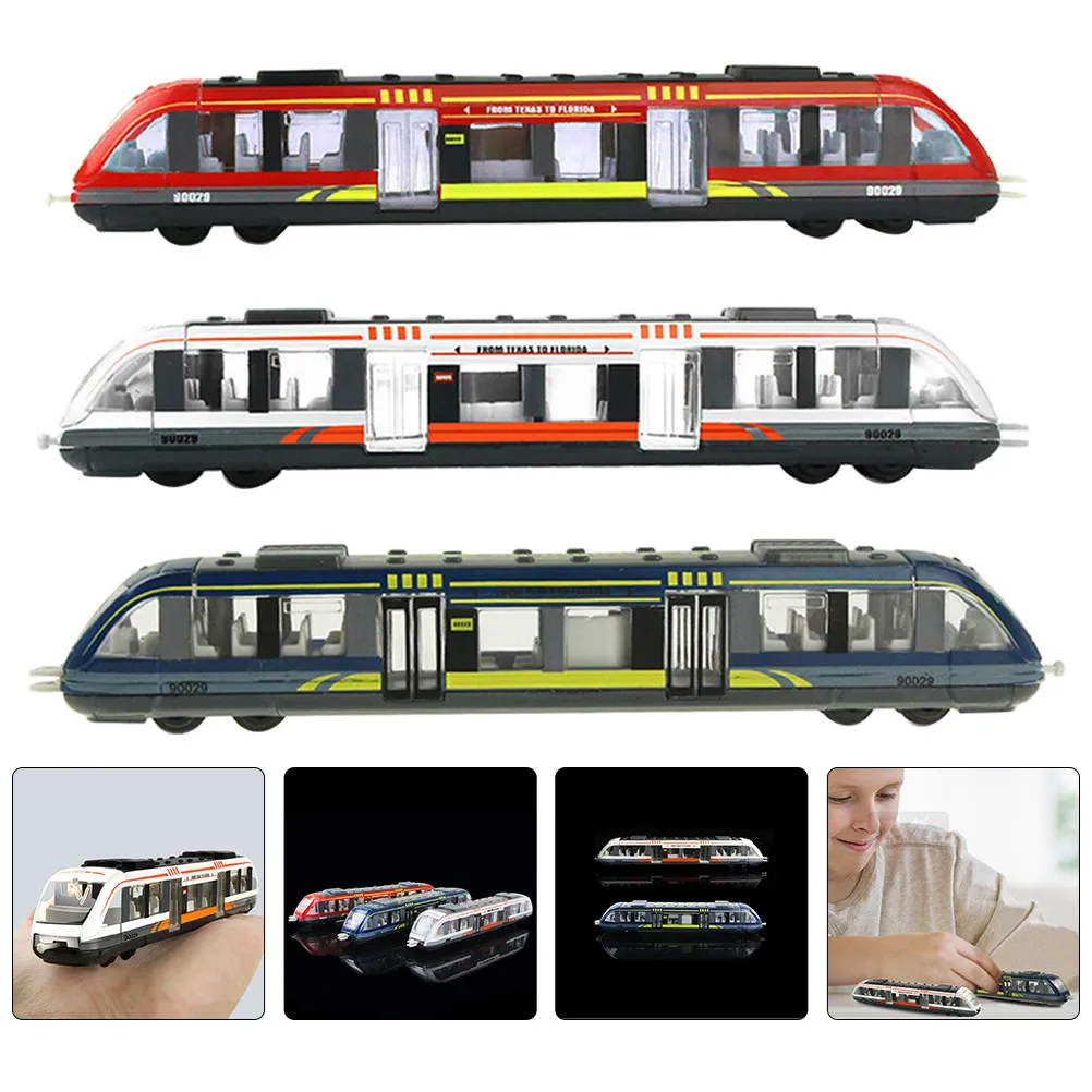 

3Pcs Simulation High Speed Rail Electric Train Set Durable Alloy Portable Kids Color Cognition Plaything Train Set