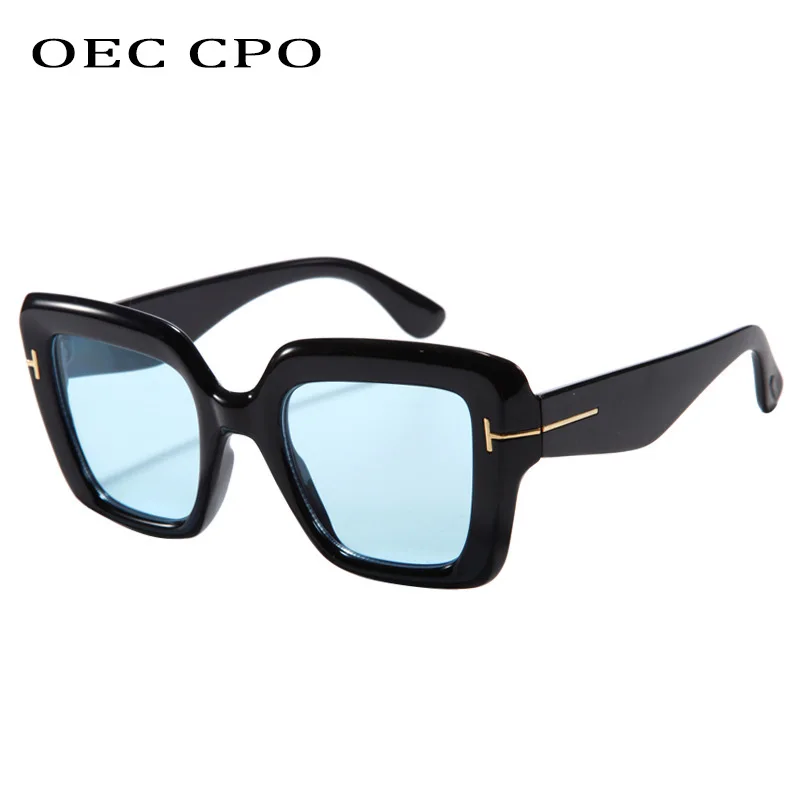 

Large Frame Square Women Sunglasses Retro Ocean Color Fashion Sun Glasses Female Luxury Brand Designer Punk Shades UV400 Eyewear