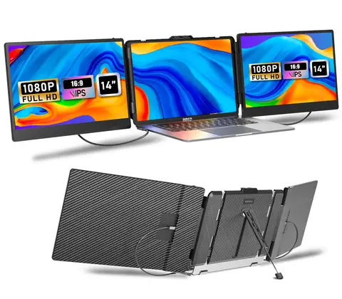 OEM ODM 직접 공장 S2 트리플 노트북 화면 확장 노트북용 14인치 FHD 1080P IPS 듀얼 휴대용 익스텐더