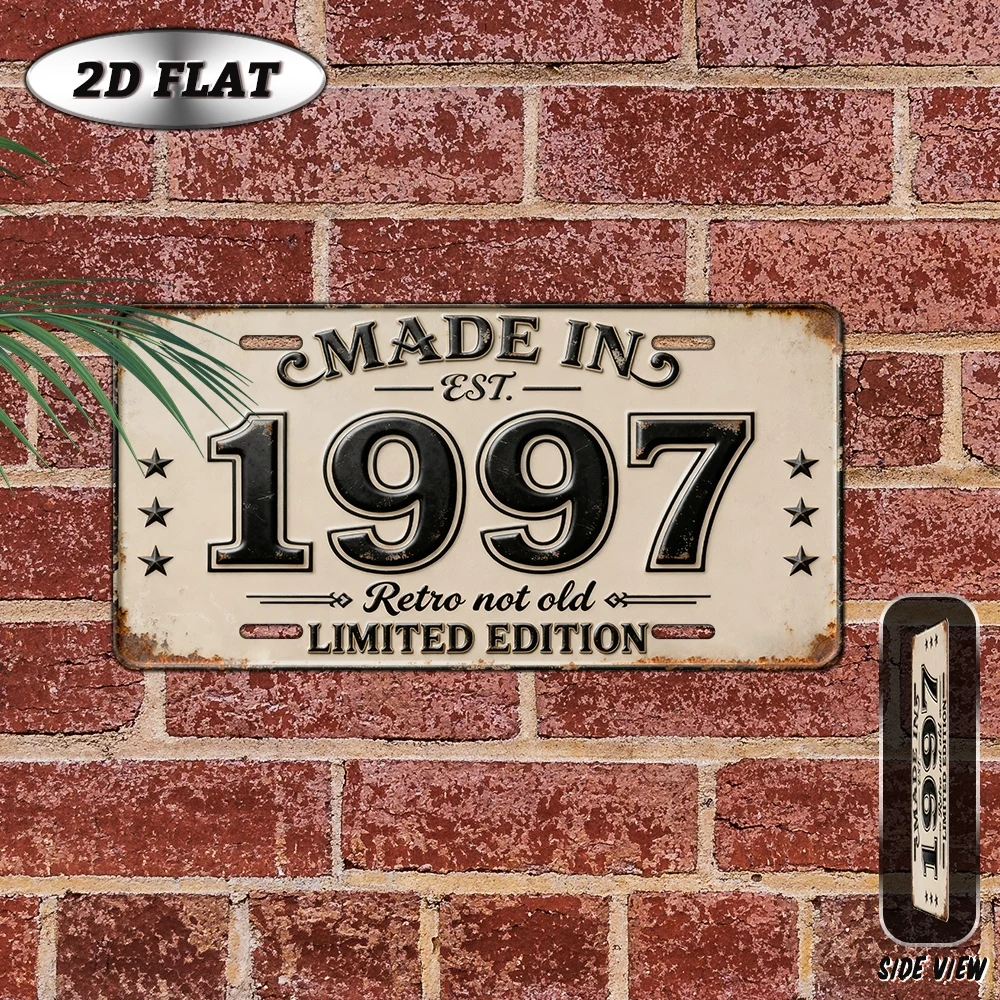 2D Flat, [2D Flat] 2D Flat Surface, 1pc, Vintage Metal Aluminum Decorative Plaque 30.48×15.24 cm, Manufactured in 1997 Vintage Y