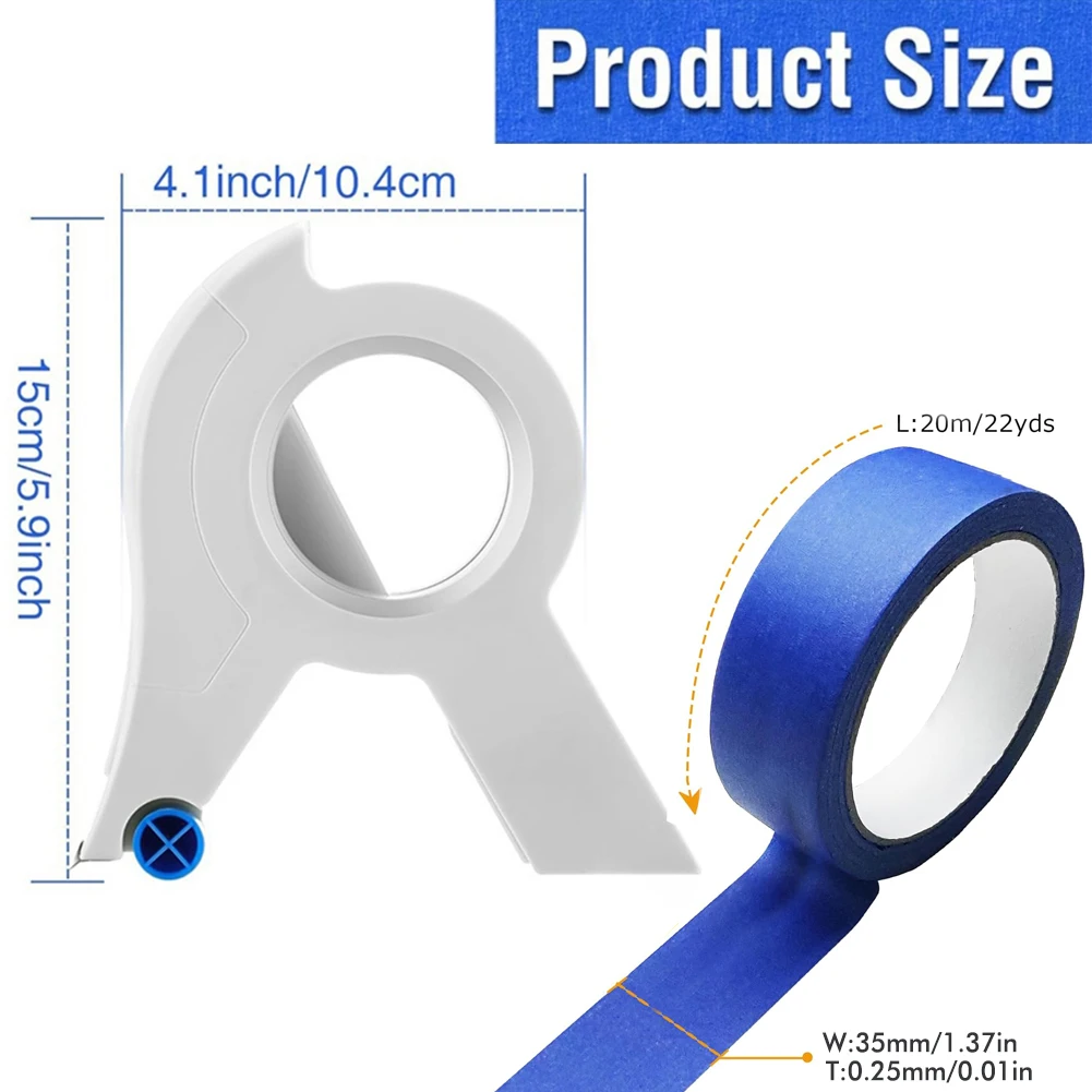 Painter Masking Tape Applicator Dispenser Machine Wall Floor Painting Packaging Sealing Tool for 20m x 0.35m Yard Standard Tape image 6