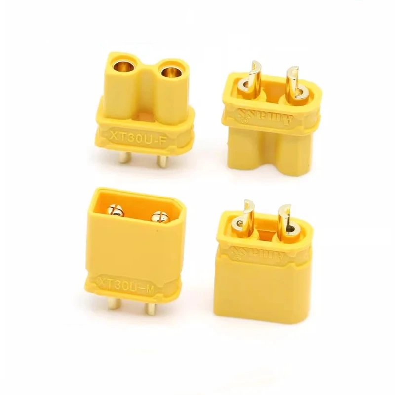 XT30U-M Male & XT30U-F Female Lithium Battery Plug Connector for RC Aircraft ESC Motor Charging Test Interface