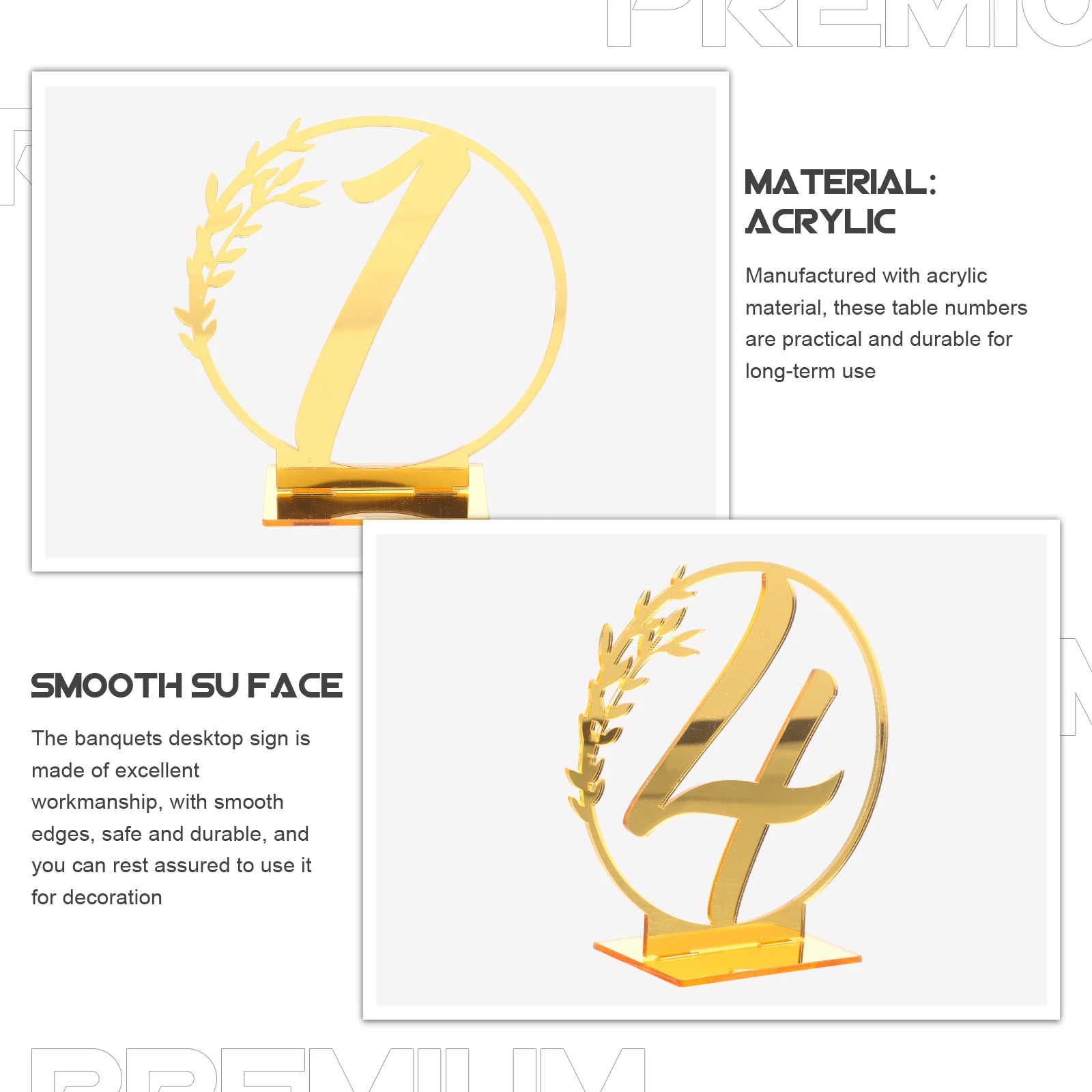 

10pcs Acrylic Table Signs Wedding Banquet Decorative Desk Signage Elegant Coffee Bar Blanks Household Event Accessories