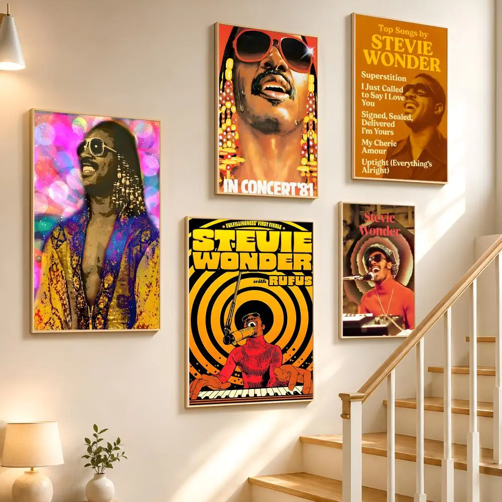 Music Singer Stevie Wonder Poster High-definition waterproof stickers, suitable for home décor, gifts, and holiday decorations