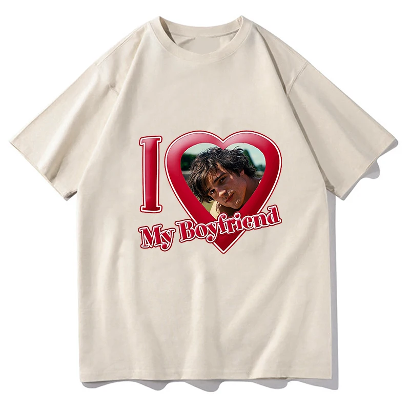 I Love My Boyfriend Jacob Elordi T Shirts Aesthetic Casual T-shirts 100% Cotton Truck Tshirts Individualization Painting Tops