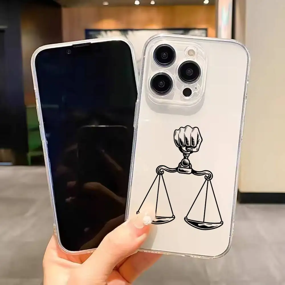 

Law Lawyer Judge Justice ART For iPhone 17 16 15 14 13 12 11 Mini Pro Max Plus Transparent Phone Case