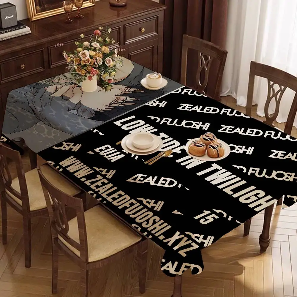 Comic Low Tide In T-Twilights Rectangular Tablecloths Washable Wedding Party Kitchen Dining Living Room Birthday Decoration
