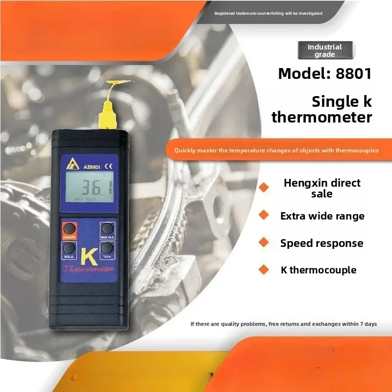 

НОВЫЙ AZ8801 Ручной термопарный электронный термометр типа K, промышленный, бытовой термометр для складской теплицы