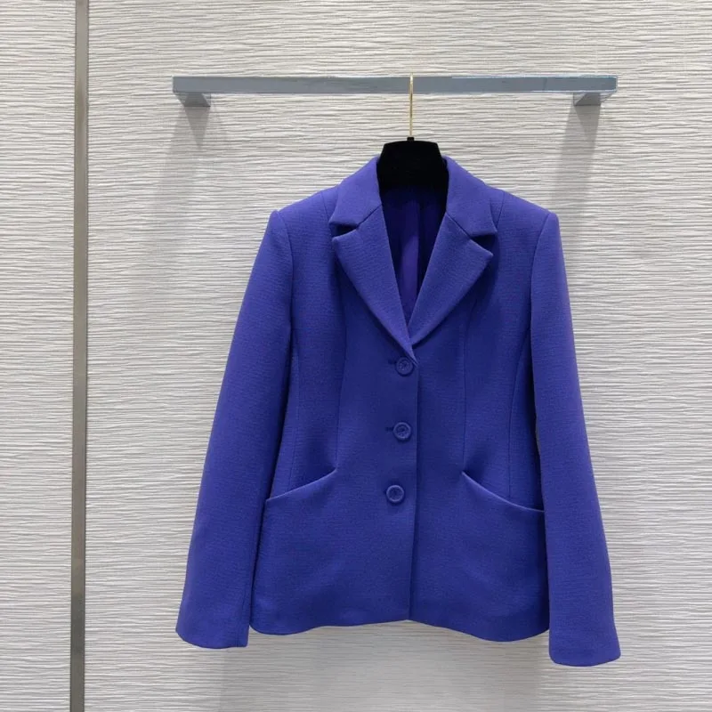 Manteau imbibé violet pour femme, haut de gamme, à la mode, exquis, taille haute, fête, banquet, haute qualité, automne, nouveau, 2024