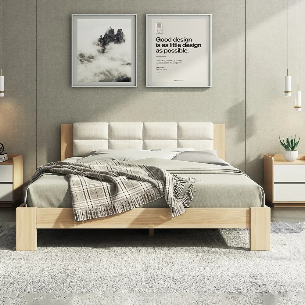 Hot European Style Queen King Bed Frame China Manufacturer Modern Wood Double Full Size Bedroom Furniture Set