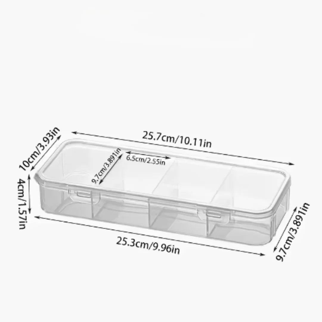 4 Compartments Transparent Card Storage Box With Lid, Plastic Poker Card Organizer for Game Cards, Bank Cards and Accessories