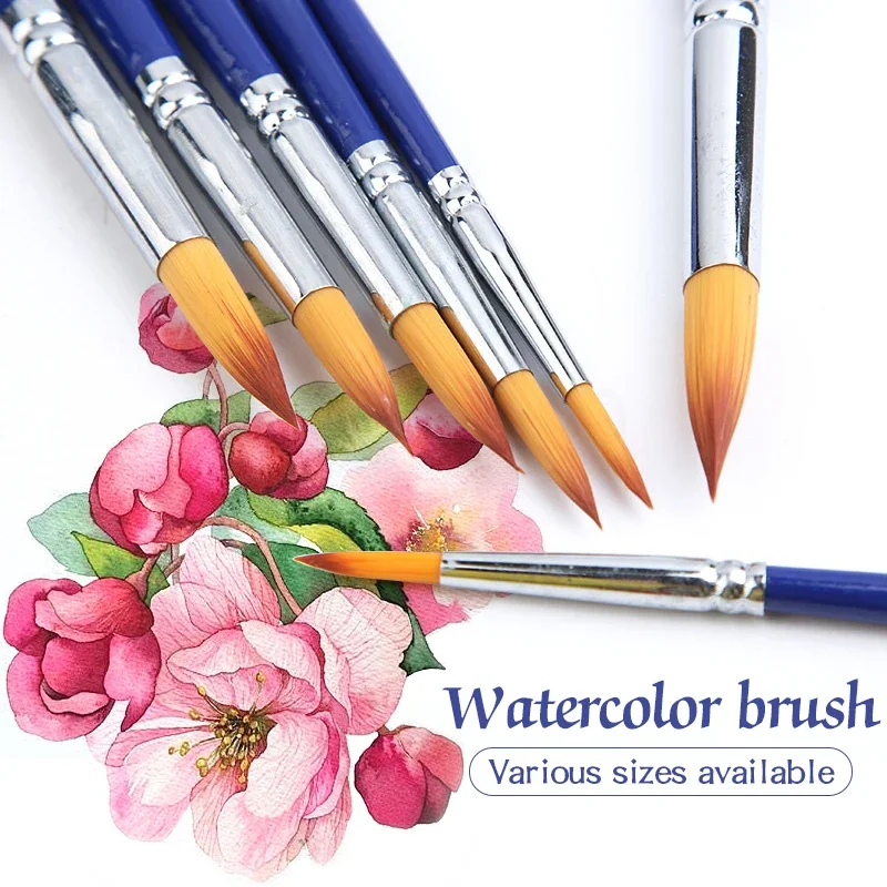 

Nylon Hair Paint Brushes Set Professional Drawing Pointed Tip Brush for Oil Acrylic Watercolor Kids/Artists/Beginners/Students