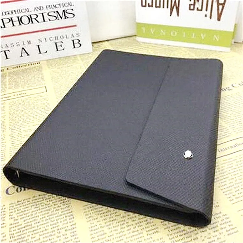 MB Magnetic Buckle Notepads A5 Luxury Brown Black Leather Cover Notebook Loose-leaf Agenda Calendar Handmade Business Note Book