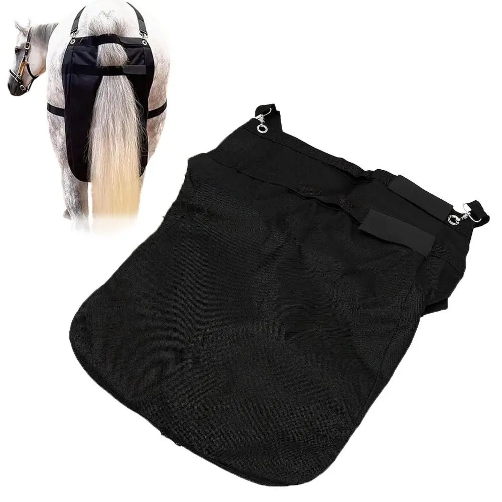 Oxford Fabric Horse Manure Bag Adjustable Buckle Reusable Design Horse Poop Catcher Easy-to-Clean Medium Size Horse Diaper Bag