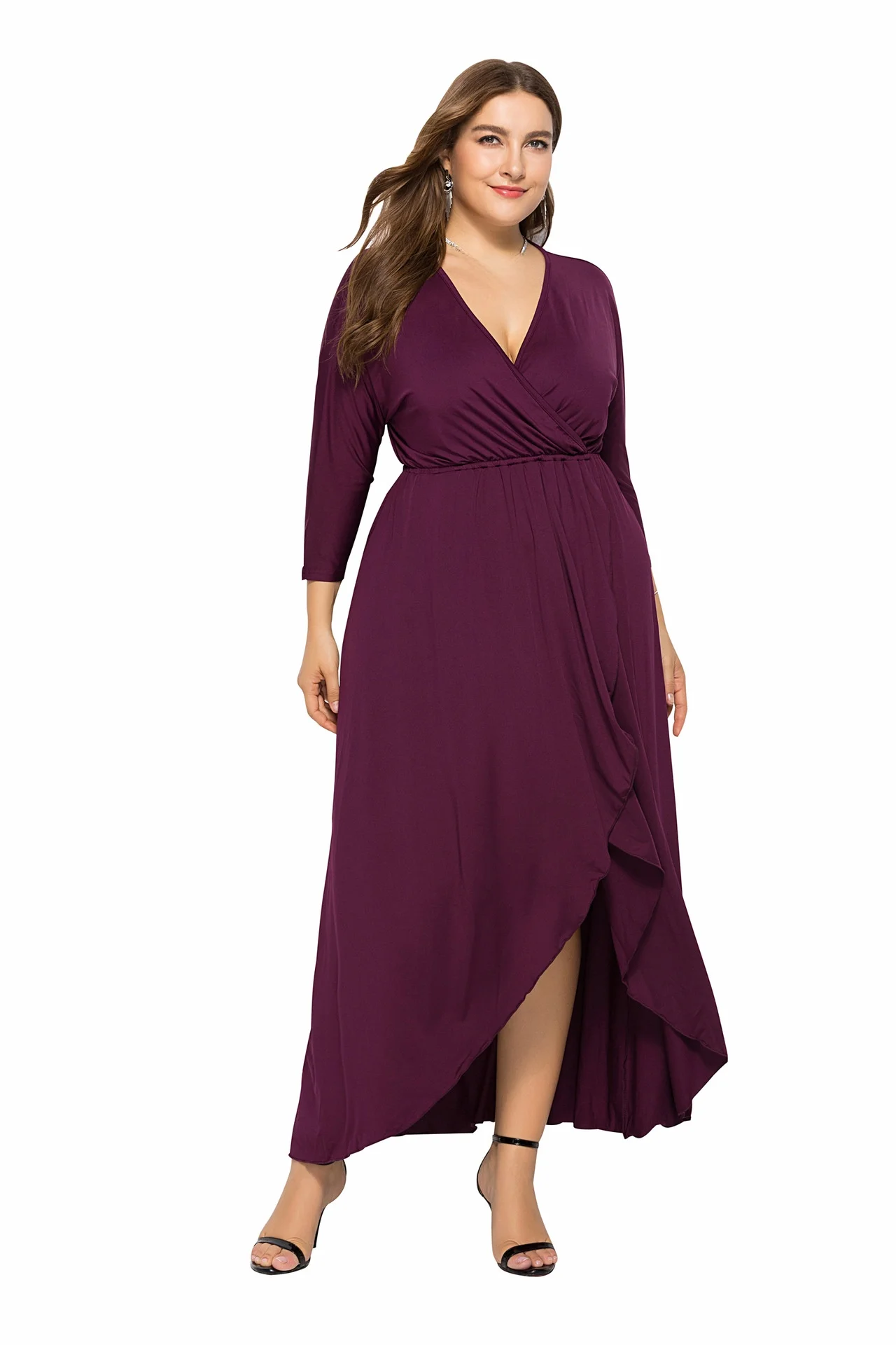 Neue plus Größe Lange Sommer Dr Frauen Casual Kleidung Polyester Faser 80% Polyurethan Elastische Faser 20% Damen Faionable Kleid