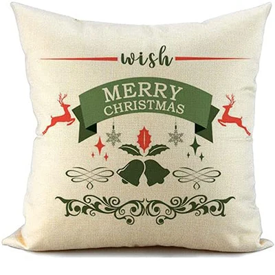 

Christmas Decoration Pillow Cover Merry Christmas Pillow Cover Decoration Winter Holiday Cushion Cover Linen Square