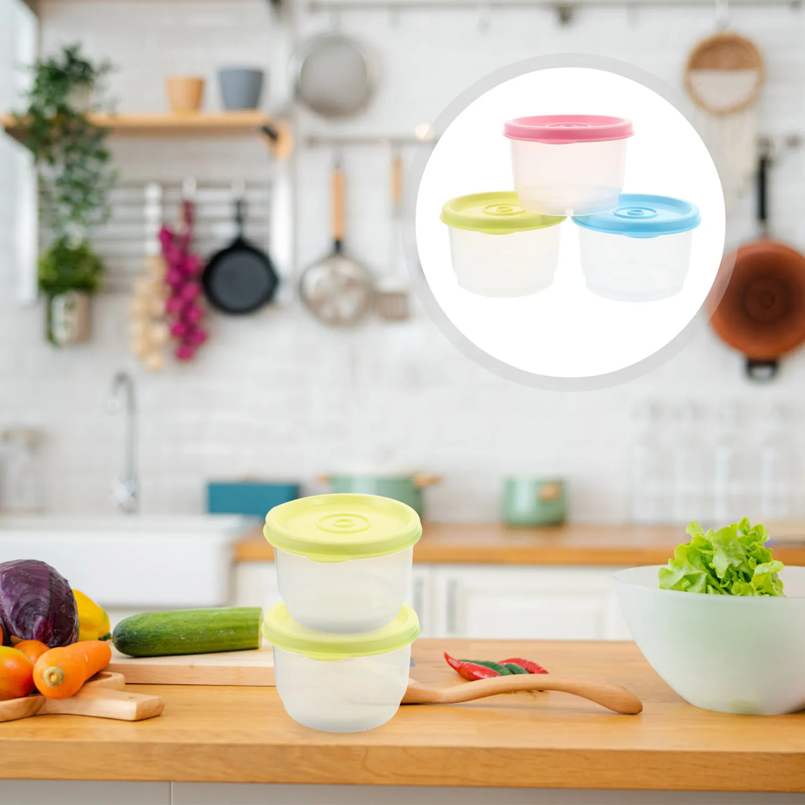 

12Pcs Mini Food Storage Box Airtight Leak Proof Round Plastic Container with Lid Reusable Freezer Safe Small Compact