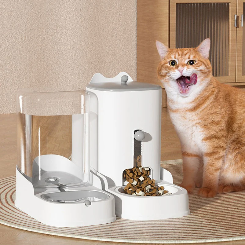 3.2L Large Capacity Pet Cat Automatic Food Water Dispenser Fountain Bottle Bowl Dog Cat Drinker Feeder Dog Drinking Pet Supplies