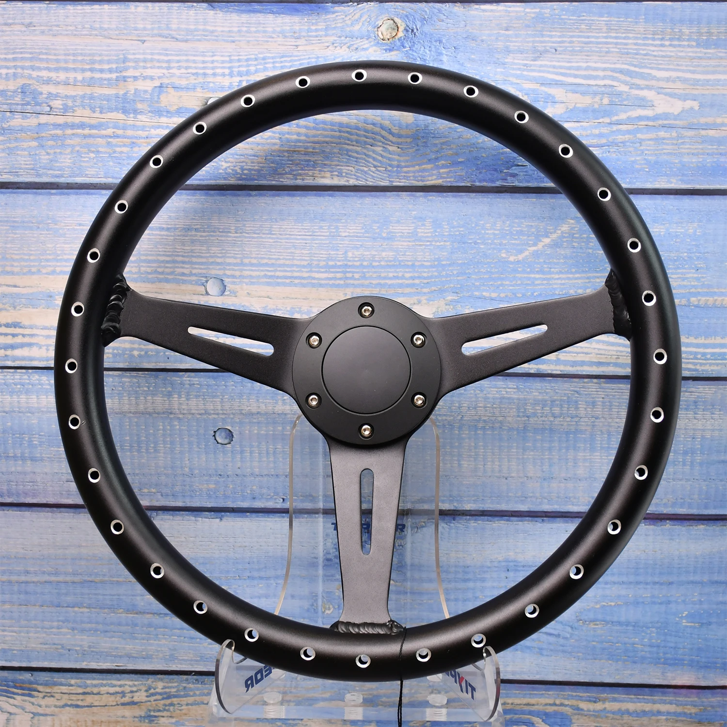 

Tiypeor Universal 350mm Steering Wheel with 45mm Deep Aluminum Bracket for Racing Sports Car