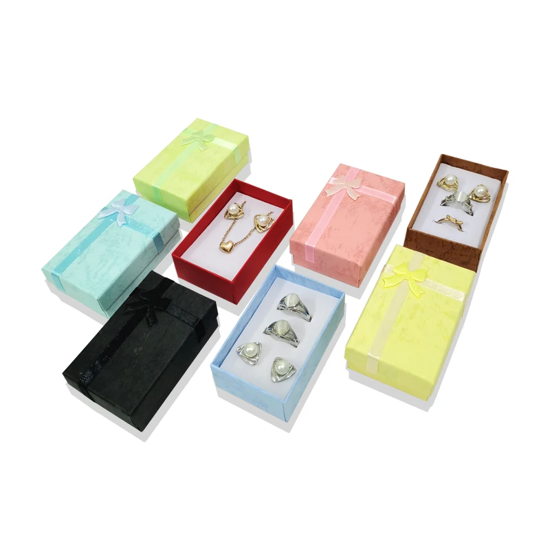 12Pcs/lot Ring Box Necklace Pendant Box Earrings Organizer Jewelry Display Holder Trinket Storage Props Gift Box 5*8*2.5cm