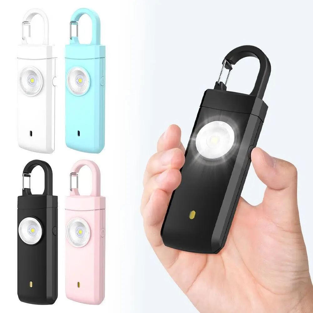 ABS Personal Alarm Safety Keychain Panic Security 130dB Emergency LED Torch Keyring Portable Keychain Alarm Safety Alarm Siren