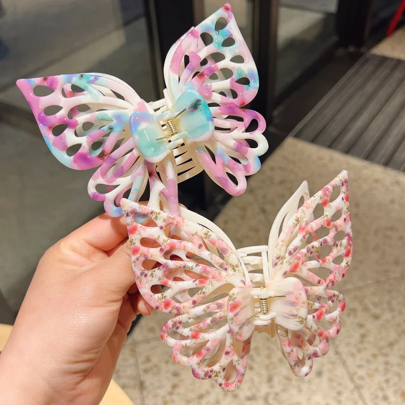 Muweordy Women Extra Large Butterfly Hair Claw Clips Hollow Geometric Claw Clip Barrettes for Girls Hair Accessories for Women