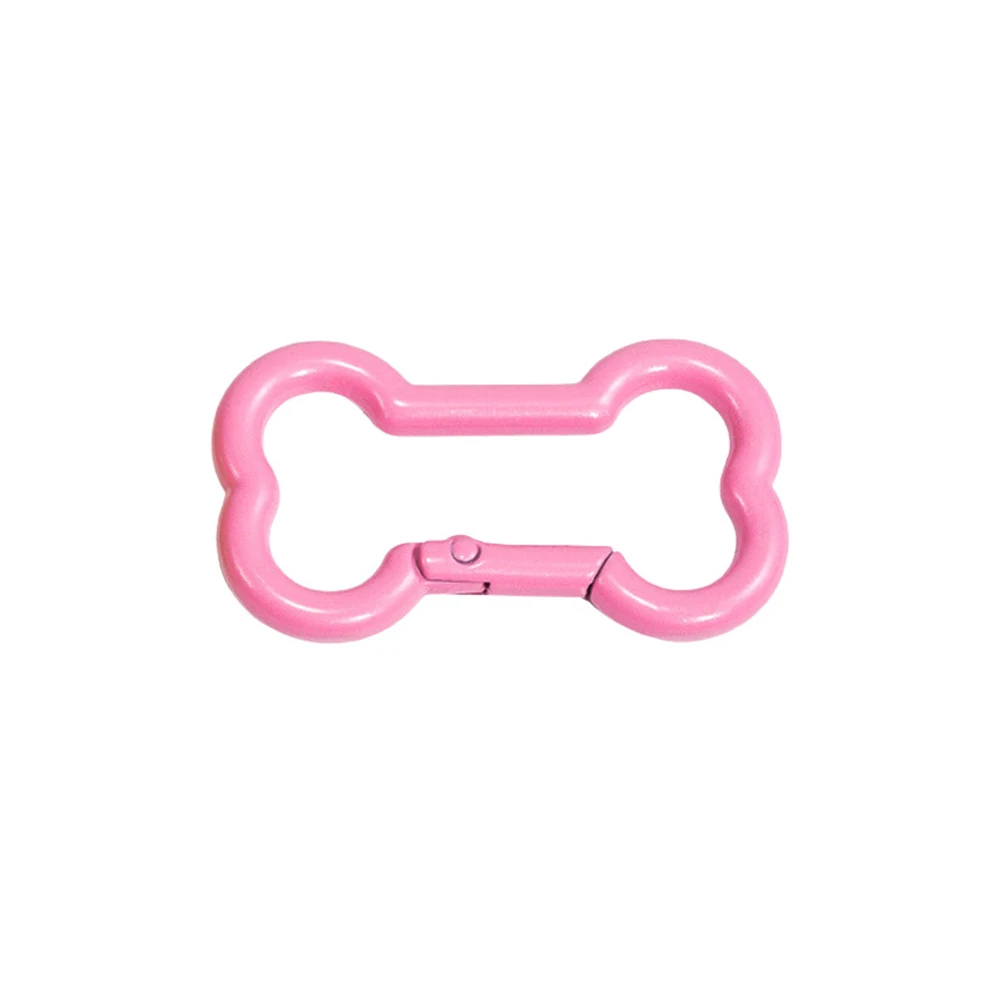 Painted Colored Spring Buckle Bone Shaped Metal Keychain Hook