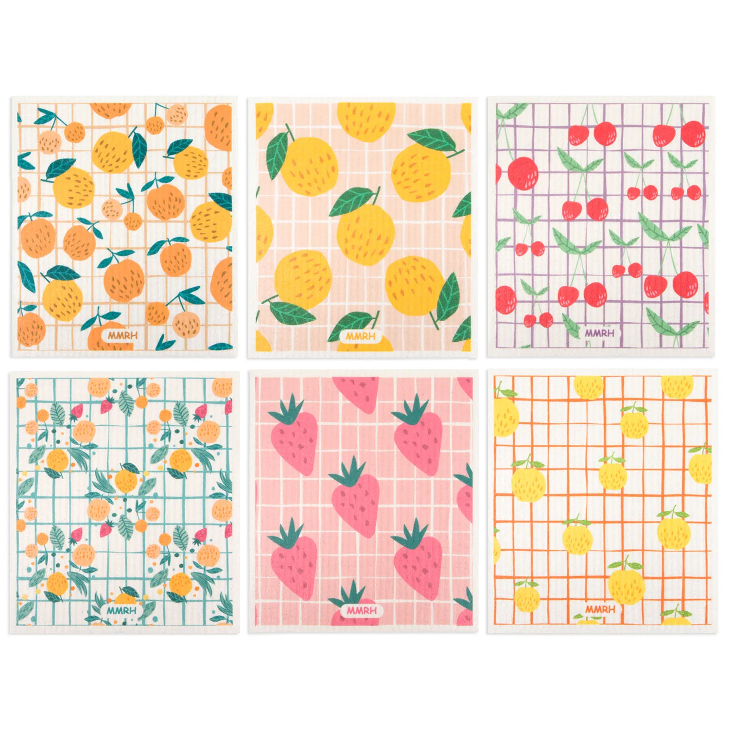 6-teilige Küchengeschirrtücher, wiederverwendbare Geschirrtücher, waschbare Küchengeschirrtücher, saugfähige weiche Zelluloseschwammtücher