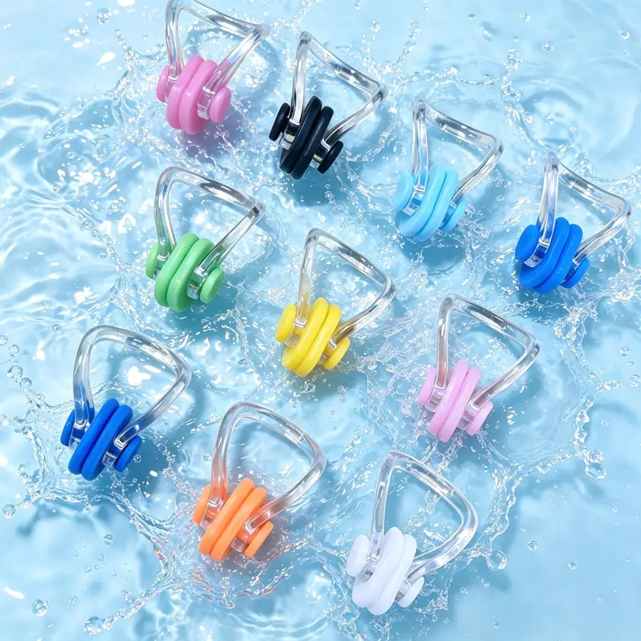 

10Pcs Random Color Anti Fog Silicone Swimming Nose Clip Portable Pool Beach Swim Accessory