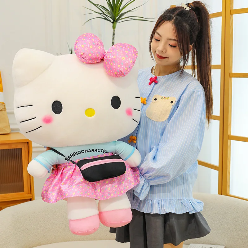 40cm bonito dos desenhos animados kawaii bolsa de ombro série olá kitty boneca de pelúcia travesseiro decoração presente aniversário brinquedo