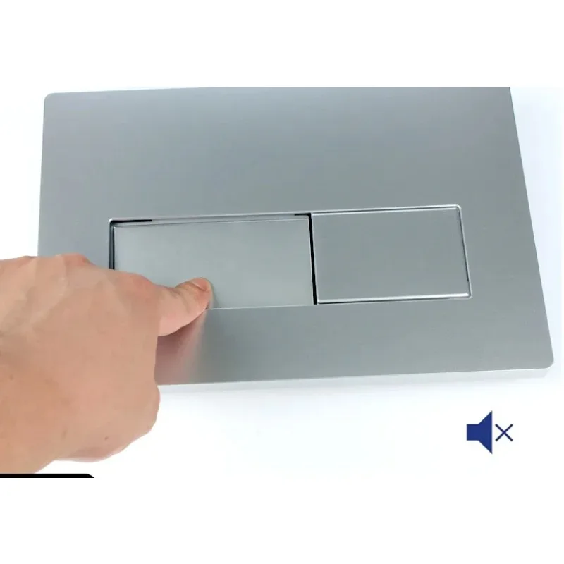 Silver Dual Flushing Actuator Toilet Push Buttons Concealed Wall-mount Tanks Flush Pannels Replacement Part for Sigma Bathroom