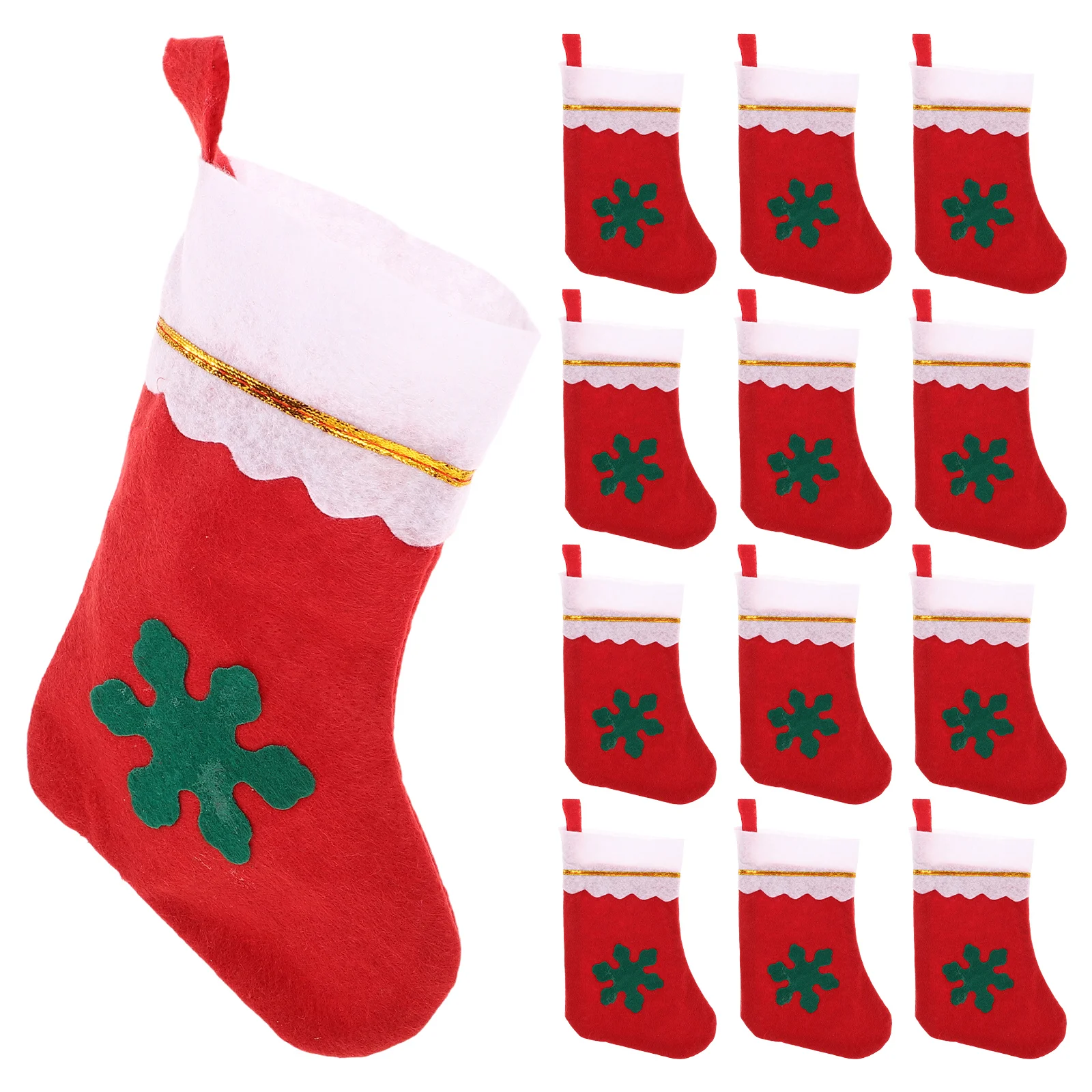 

24pcs Christmas Sock Pendants Lightweight Cloth Hanging Decor For Kids Gift Holder Party Supplies Tree Fireplace Xmas