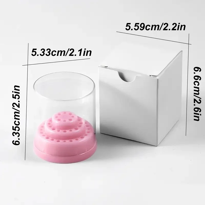 48 ثقوب الاكريليك مسمار لقمة ثقب حامل صندوق تخزين فارغ حامل القاطع مانيكير طحن الحاويات مسمار الملحقات أداة