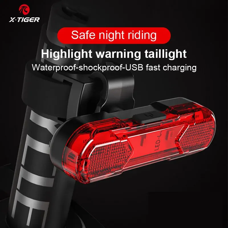 X-Tiger bicycle tail light USB rechargeable LED