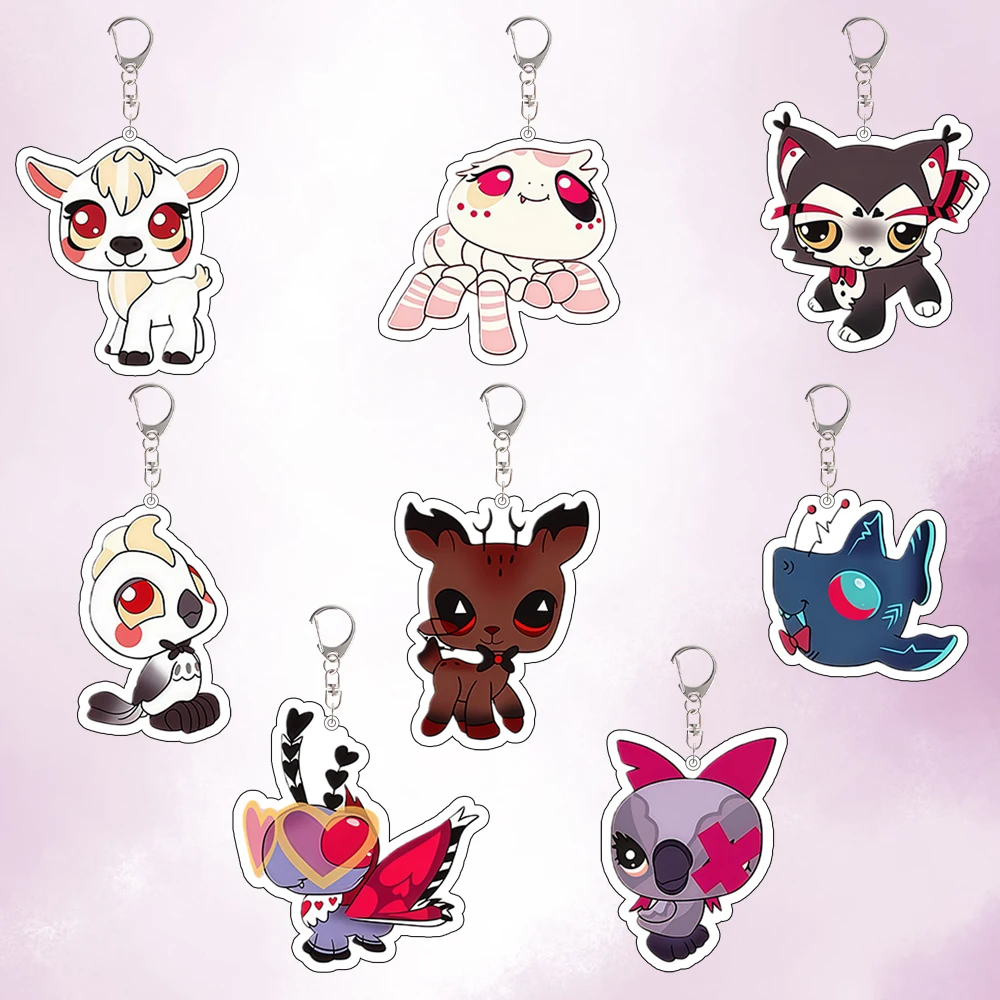 Anime Hazbin Hotel Charlie Morningstar Vaggie Niffty Vox Valentino llavero acrílico periférico mochila colgante regalo del Festival