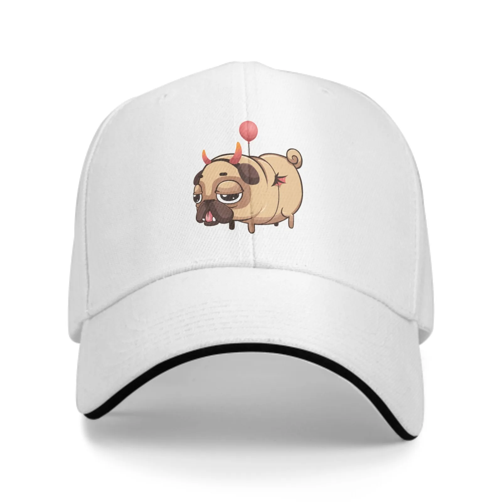 Flying Shar Pei with Horns Baseball Cap Women Summer Breathable Sunhat Fits Men Women Adjustable Hat