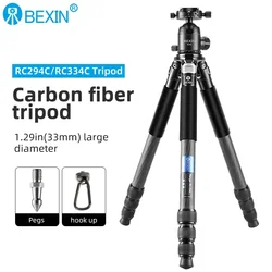 BEXIN RC Series Lightweight Travel Tripod Full Carbon Fiber Professional Outdoor Tripod Monopod With Panoramic Rotating BallHead