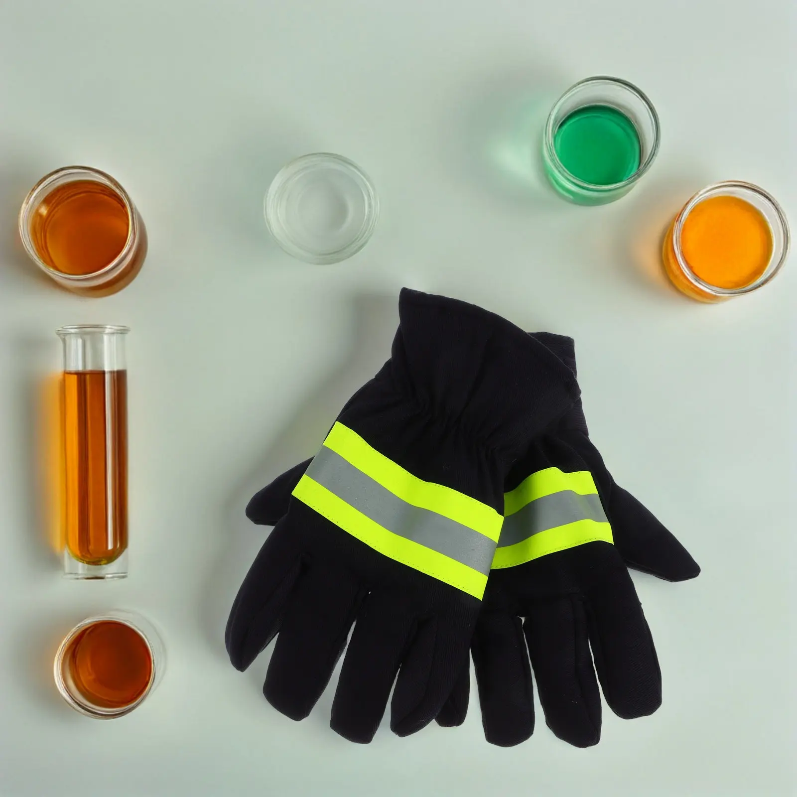 1Pair Firefighter Heat-Resistant Gloves Fireproof Emergency Rescue Flame Resistant High Temperature Protection