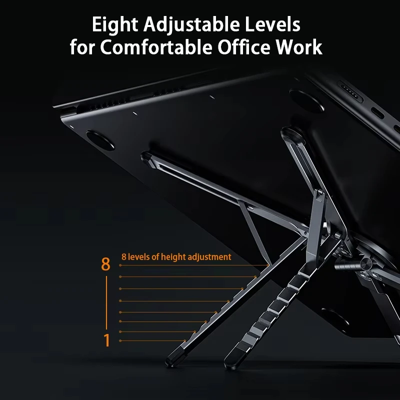Folding Portable Aluminum Alloy Magnetic Stand for ipad Laptops/Tablets/Phones Handheld Desktop Vertical Lifting Tripod Stand