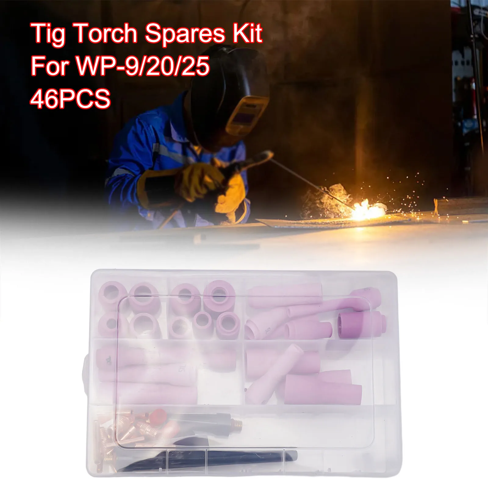 Brand New Useful TIG Gas Lens 46x/set Spare Parts Accessories Body Assorted Kit For TIG Welding Torch Replacement