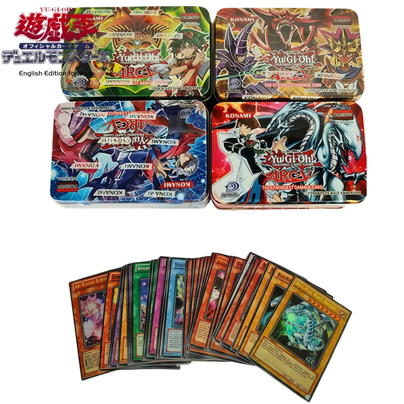 Duel Monsters Engelse spelkaarten Collectie Decoratie Yugioh Card Iron Box Anime en Cartoon Competitie Boy's Festival Gift