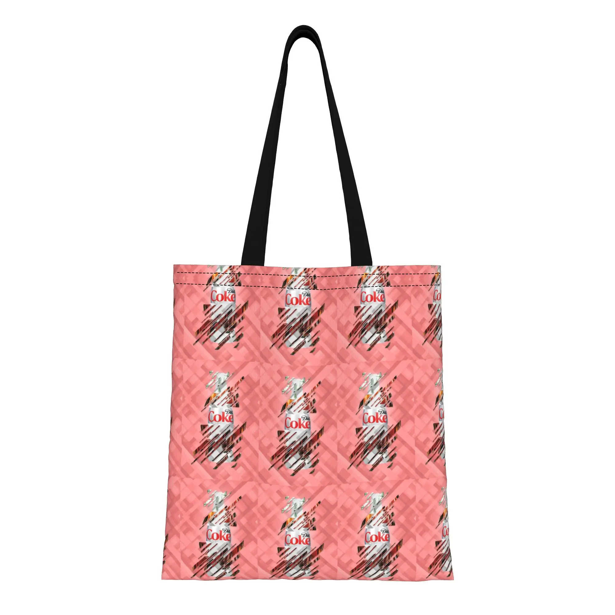 

Сумка-шоппер из холщовой ткани с геометрическим принтом «Разбитое стекло» в стиле Diet Coke, идеально подходит для покупок, путешествий, активного отдыха, прочная сумка через плечо